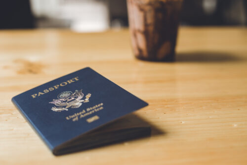 passport on desk